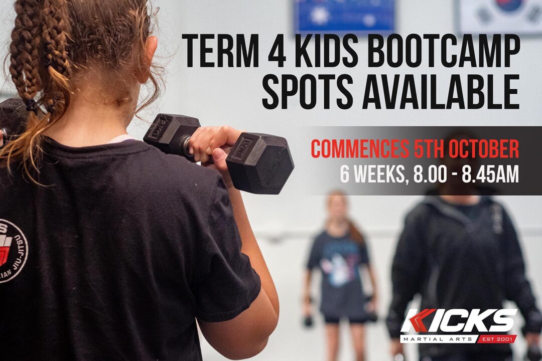 Spots open for kids term 4 boot camp