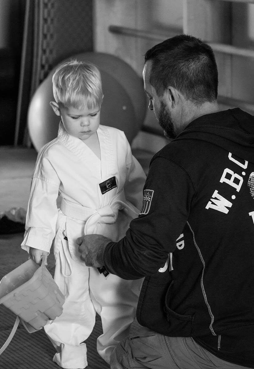 Doing belt up Taekwondo